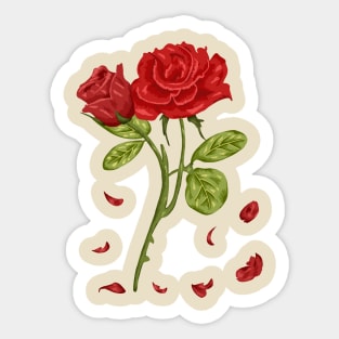 Rose Red Botanical Sticker